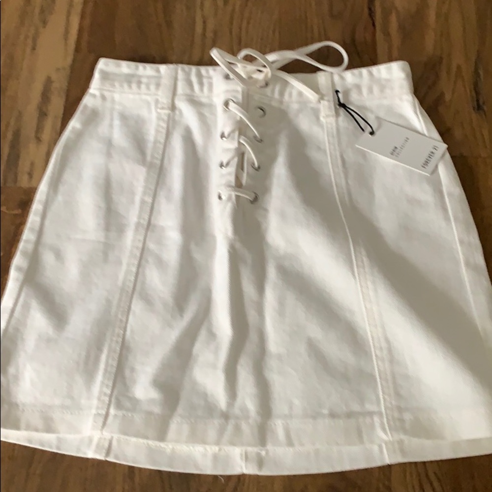 White jean skirt